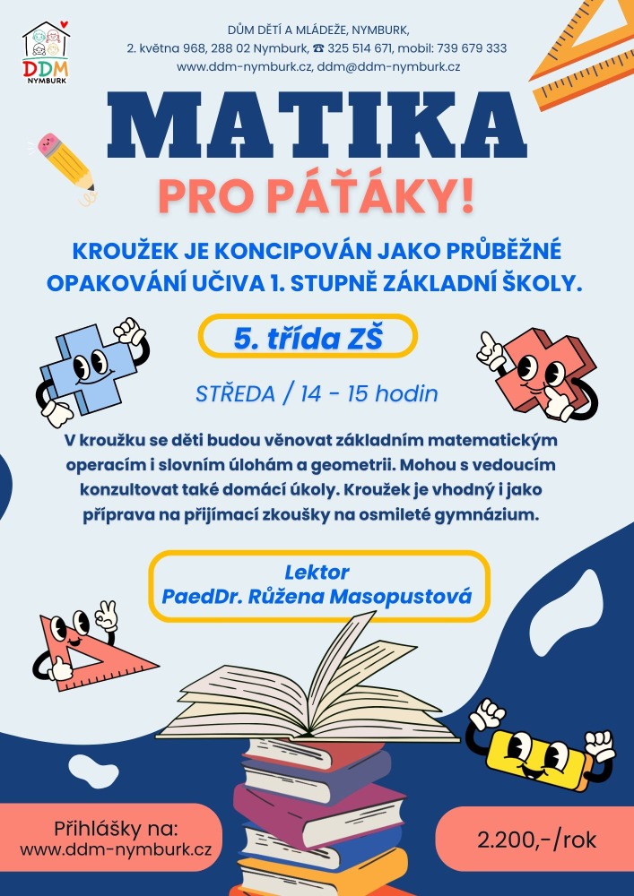 Plakát Matematika pro 5. třídu - příprava na přijímačky
