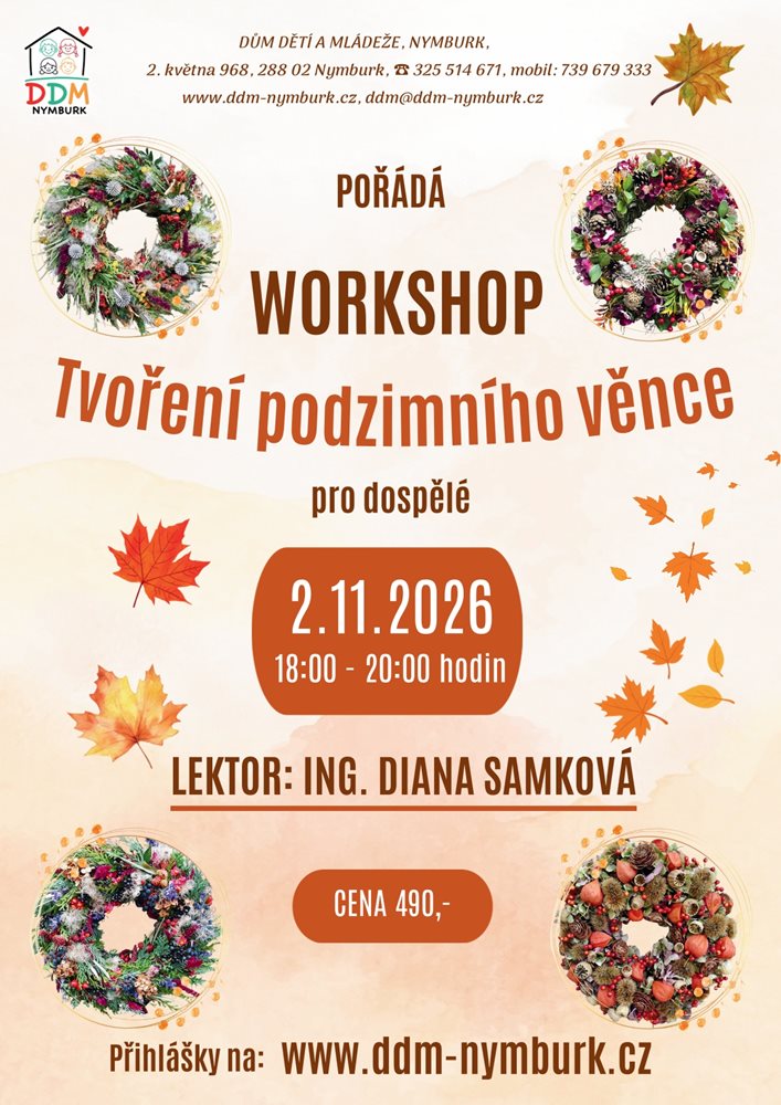Plakát Workshop PODZIMNÍ VĚNEC