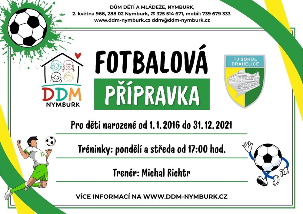 Plakát Fotbalová přípravka - nábor